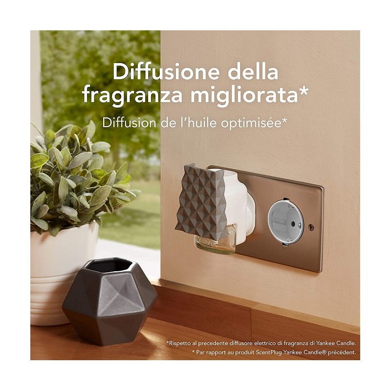 Scent plug diffusore fragranza d'ambiente elettrico sfaccettato grigio  spina ue a due poli