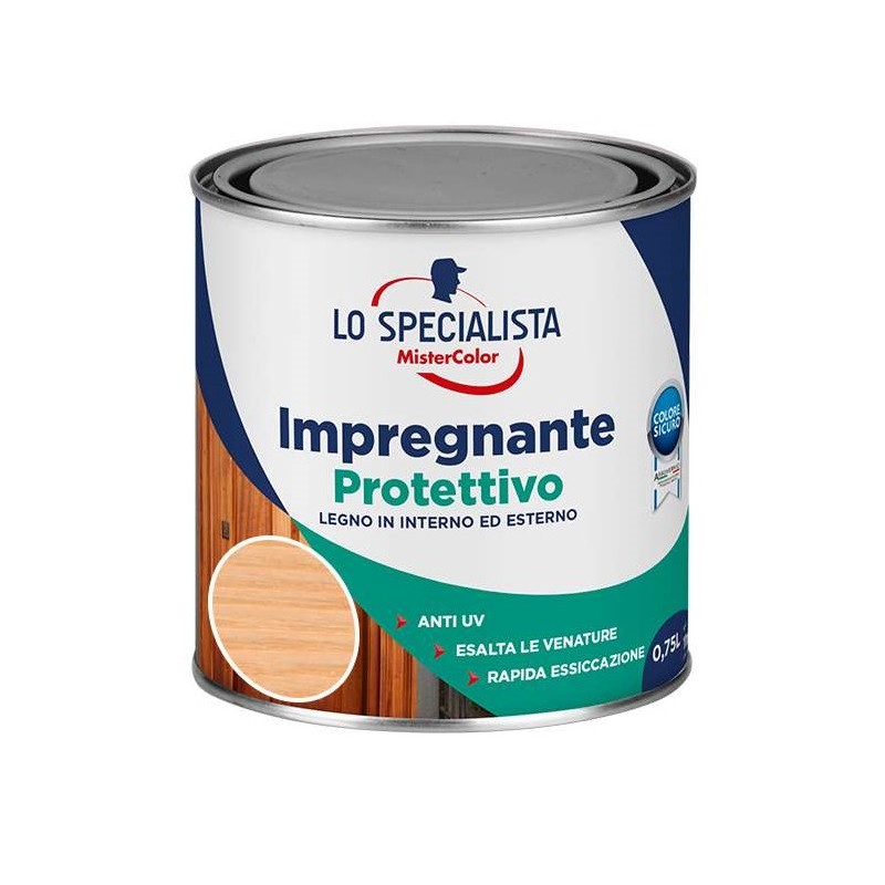 Impregnante a solvente per legno colore neutro (incolore) 0,75lt