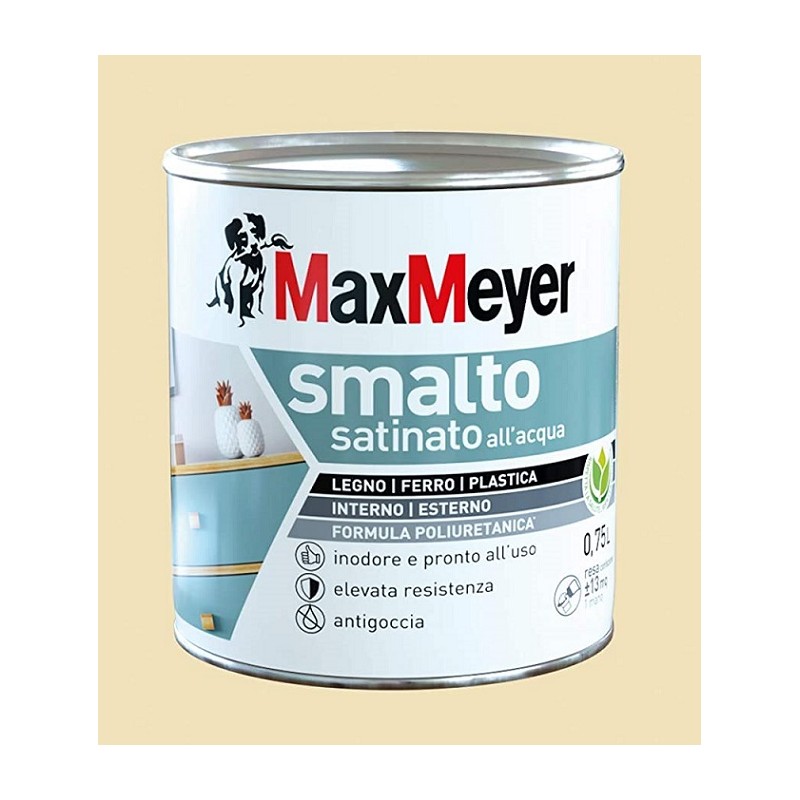 Smalto brillante a acqua colore bianco panna 0,75lt