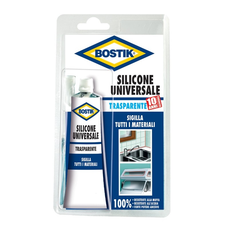 Bostik silicone trasparente ml.60 sigillante trasparente universale