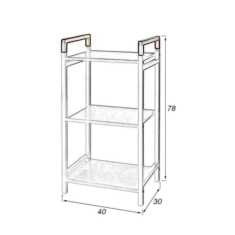 Scaffale Da Bagno a 3 Ripiani Accessorio in Acciaio Nero E Legno