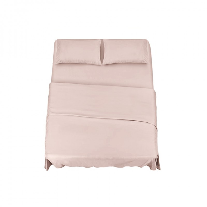 KLULK Set Lenzuola Completo Letto Matrimoniale Rosa, Lenzuolo Sotto Con  Angoli + Lenzuolo Sopra + 2 Federe