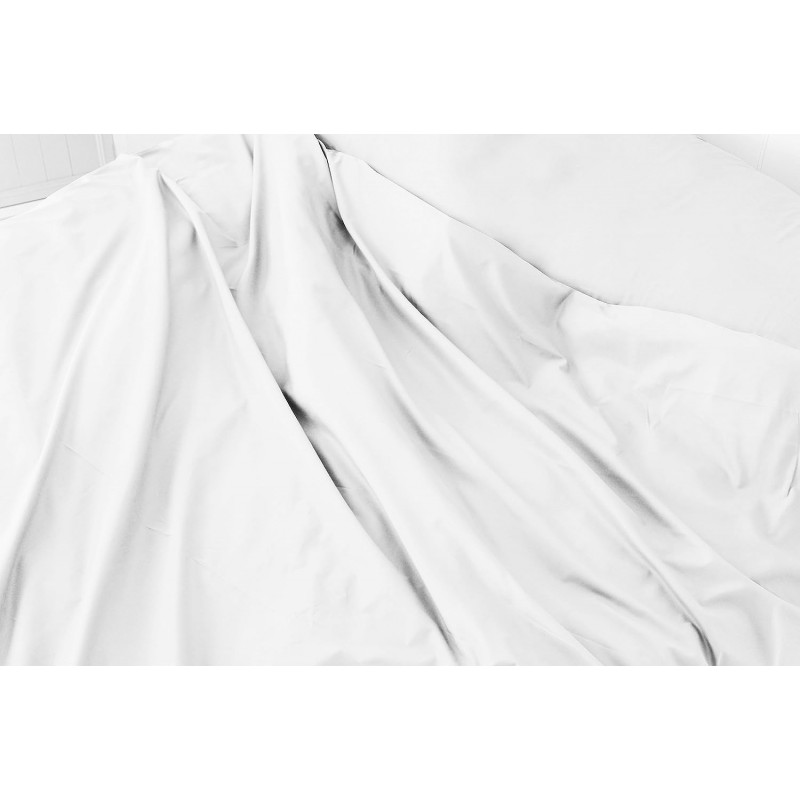 KLULK Lenzuolo Sopra Matrimoniale Bianco 100% Cotone 240 x 290 Cm Made In  Italy 2 Posti