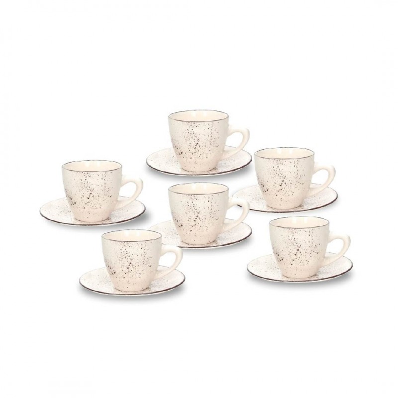 Set 6 tazzine caffè in ceramica con piattini SET6CAFFECER