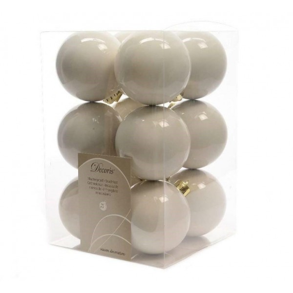 Decori per albero Decoris box 12 sfere bianco lana diametro 60 mm 021818