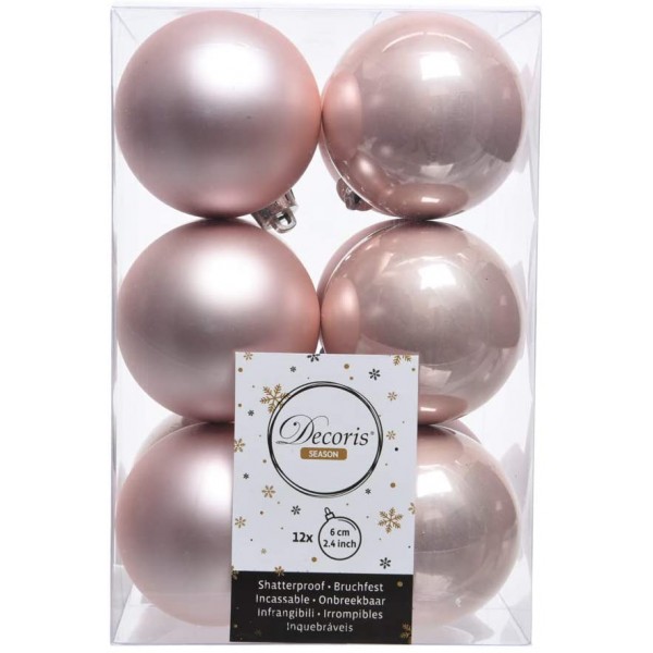 Decori per albero Decoris box 12 sfere rosa diametro 60 mm 021924