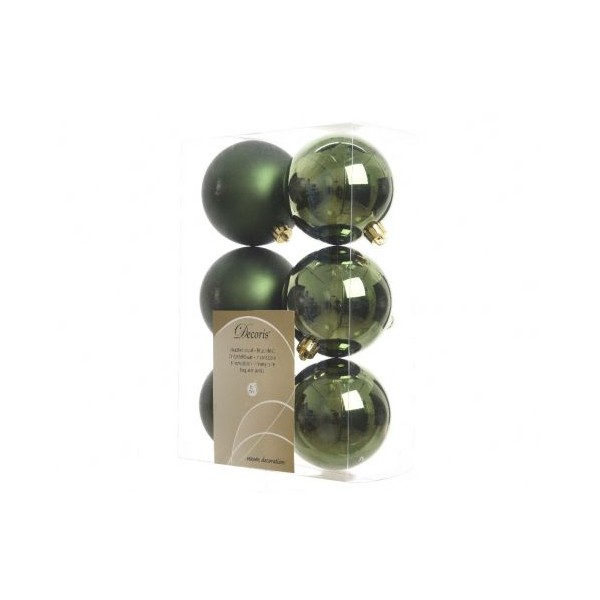 Decori per albero Decoris box 6 sfere verde pino 80 mm 022157