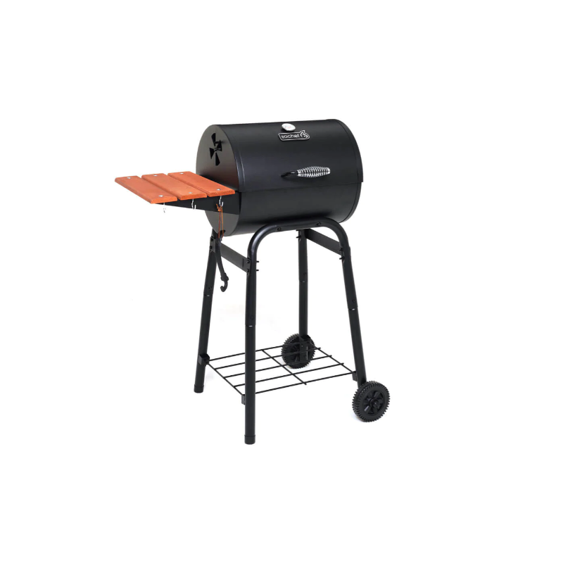Barbecue a Carbone e Legna con Coperchio e Griglia Regolabile – 60x40x90 cm