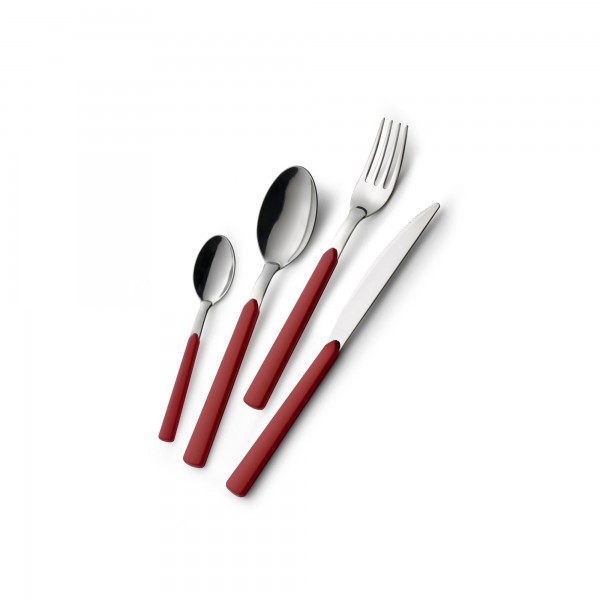 GLOUPIE Set 24 Posate Loft Grigio Per 6 Persone - Acciaio Inox Made In Italy, Manico ABS, Lavastoviglie