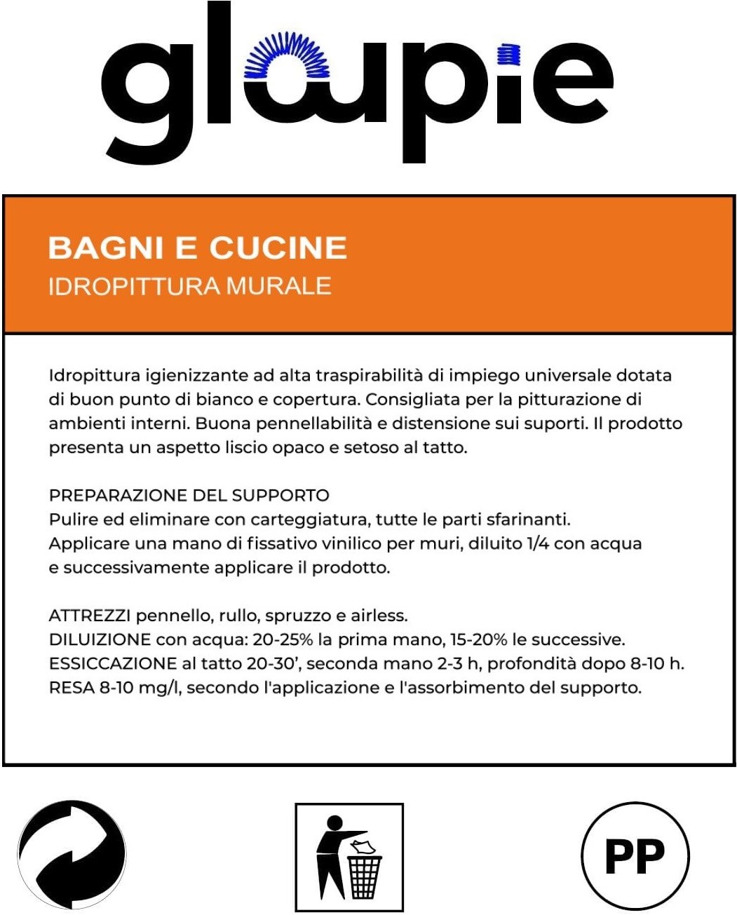 GLOUPIE BAGNI E CUCINE Pittura All'Acqua Traspirante Per Pareti Di Bagno E Cucin - Foto 4 di 7