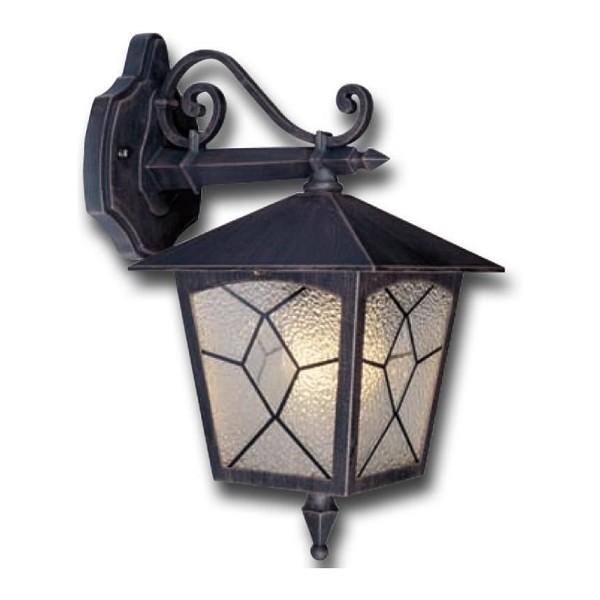 Lampade da esterno Lanterna lampione da giardino 60w in alluminio mod. classic c/braccio x esterno