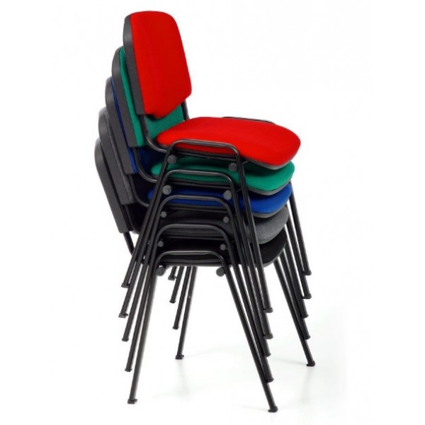 Europrimo Sedia da Ufficio Poltrona Fissa per Sala Attesa Metallo e plastica Blu impilabile 