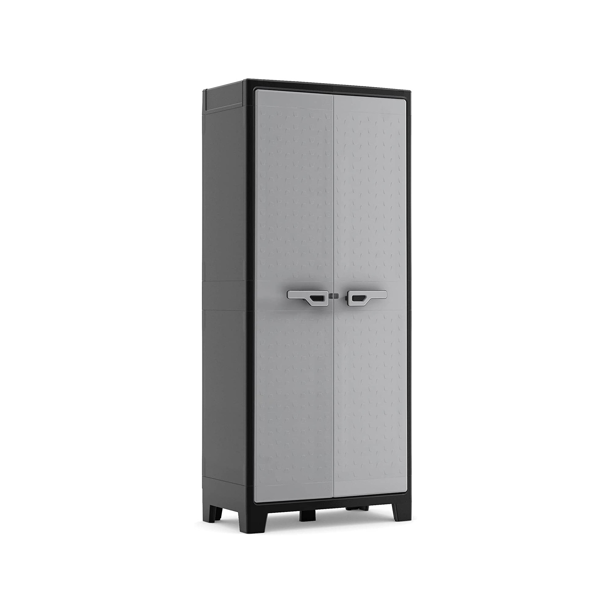 KETER Quadra Armadio Portascope 68x39x166 Cm – Soluzione Compatta Per Attrezzi E Scopi Vari, Modello 2558