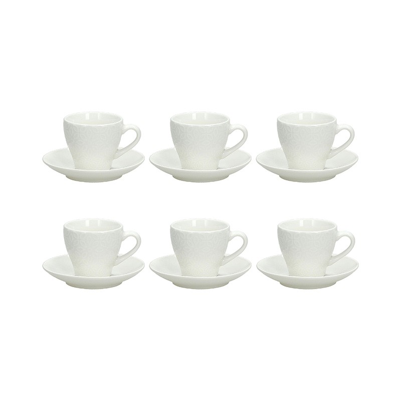 Tazzine con piattino caffe' Eclipse bianco nero ml.70 ceramica set 6 pz -  Casalinghi Excelsa - Af Interni Shop