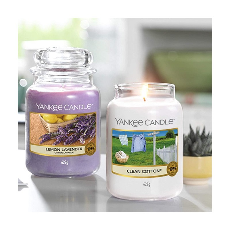 Yankee Candle Candela Profumata in Giara Grande, Clean Cotton, Durata Fino  a 150 Ore : : Casa e cucina